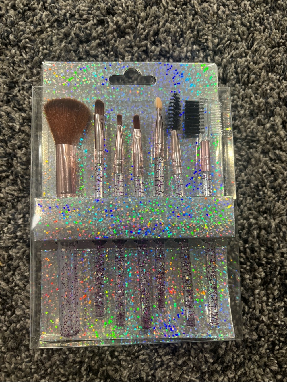 Purple Glitter Makeup Brush Set – 7 Piece Women’s Brush Kit